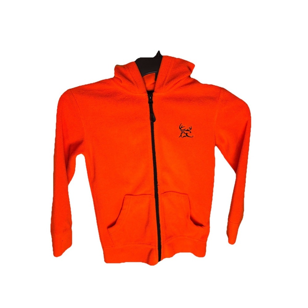 Bushmaster Hunting Orange Fleece Hoodie Full Zip Youth Small